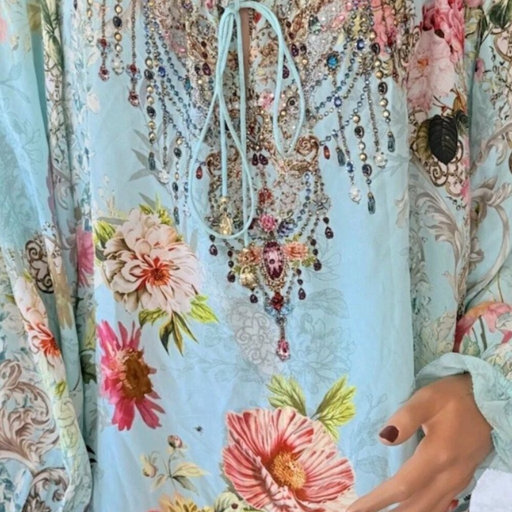 CAMILLA royal stitch up blouse top OS Gorgeous! Sold out rare find.